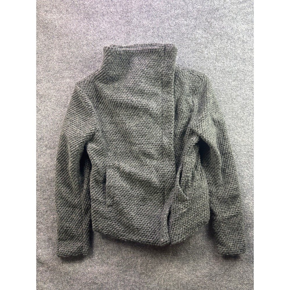 Blank NYC Knit Jacket Womens Large Grey Asymmetrical Zip Funnel Neck 16BPA5011MX